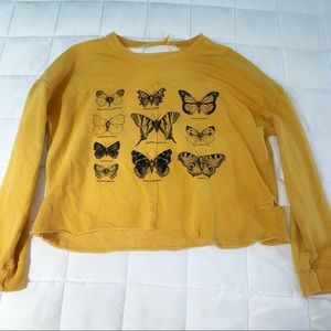 Butterfly Crop Crewneck